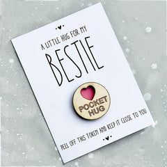 Wooden Pocket Hug Bestie Token Gift Special Gift Send A Cuddle Pocket Hugs