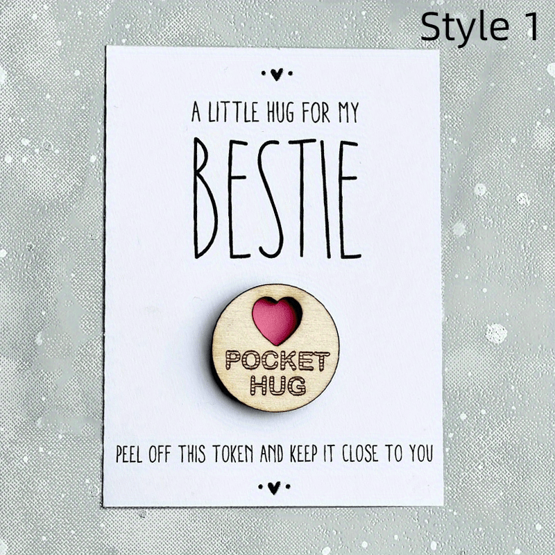 Wooden Pocket Hug Bestie Token Gift Special Gift Send A Cuddle Pocket Hugs
