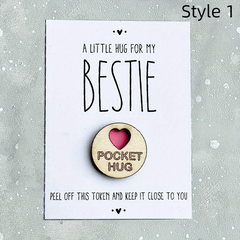 Wooden Pocket Hug Bestie Token Gift Special Gift Send A Cuddle Pocket Hugs
