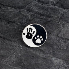 Men's Tai Chi Decorative Button with Cat Paw Print