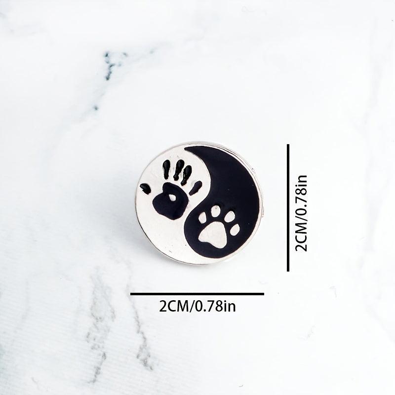 Men's Tai Chi Decorative Button with Cat Paw Print