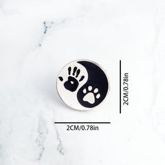 Men's Tai Chi Decorative Button with Cat Paw Print