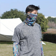 Colorful Tattoo Arm Sleeves & Face Towel Combo