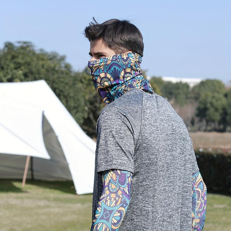 Colorful Tattoo Arm Sleeves & Face Towel Combo