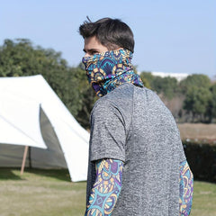 Colorful Tattoo Arm Sleeves & Face Towel Combo