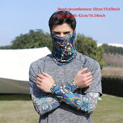 Colorful Tattoo Arm Sleeves & Face Towel Combo