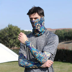 Colorful Tattoo Arm Sleeves & Face Towel Combo