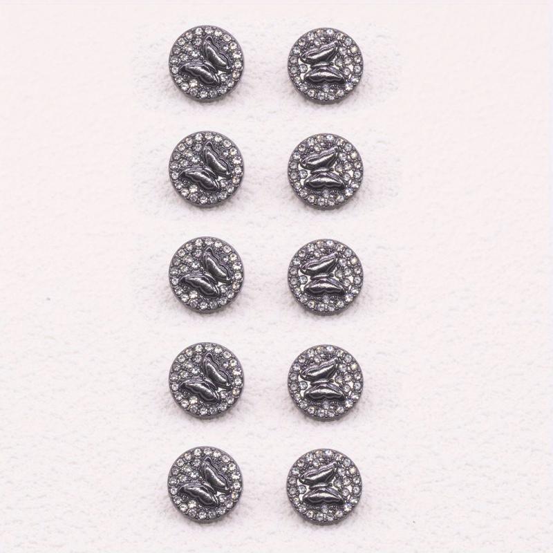 10pcs Zinc Alloy Faux Diamonds Buttons Butterfly Sewing Buttons