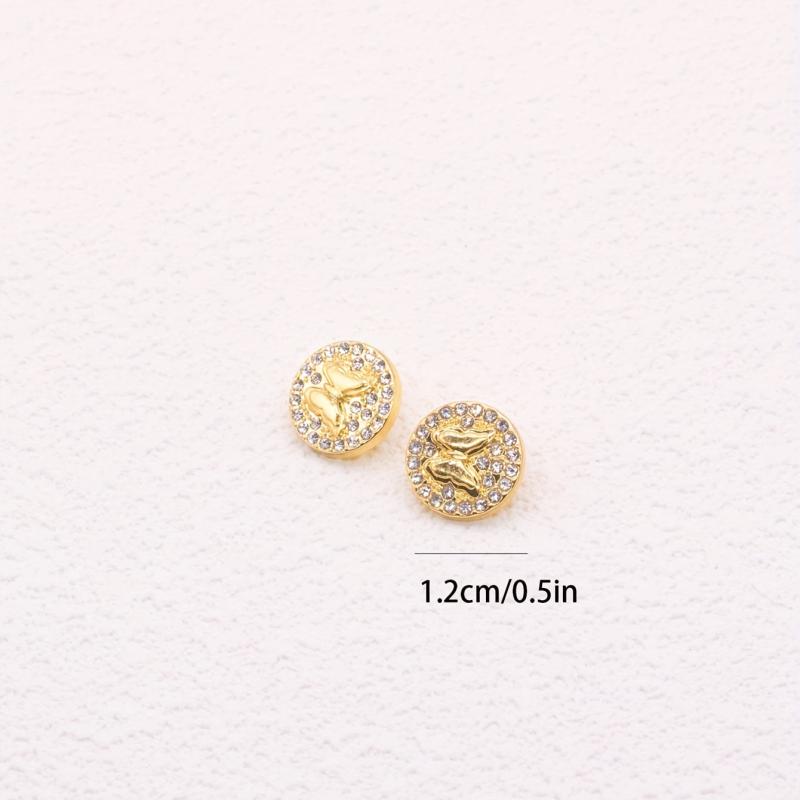 10pcs Zinc Alloy Faux Diamonds Buttons Butterfly Sewing Buttons
