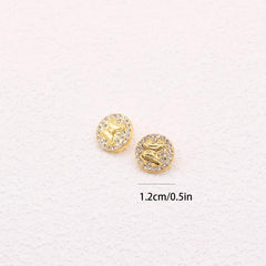 10pcs Zinc Alloy Faux Diamonds Buttons Butterfly Sewing Buttons
