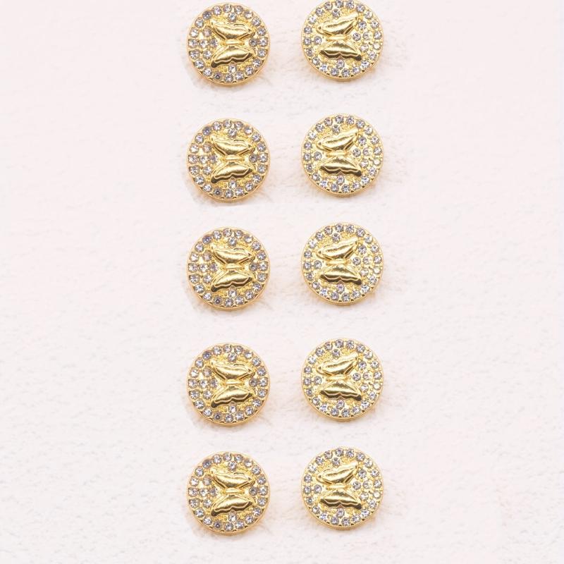 10pcs Zinc Alloy Faux Diamonds Buttons Butterfly Sewing Buttons