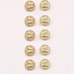 10pcs Zinc Alloy Faux Diamonds Buttons Butterfly Sewing Buttons