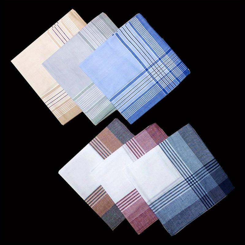 6pcs Men's Handkerchief 40x40 cm Pure Mix Colors and Styles