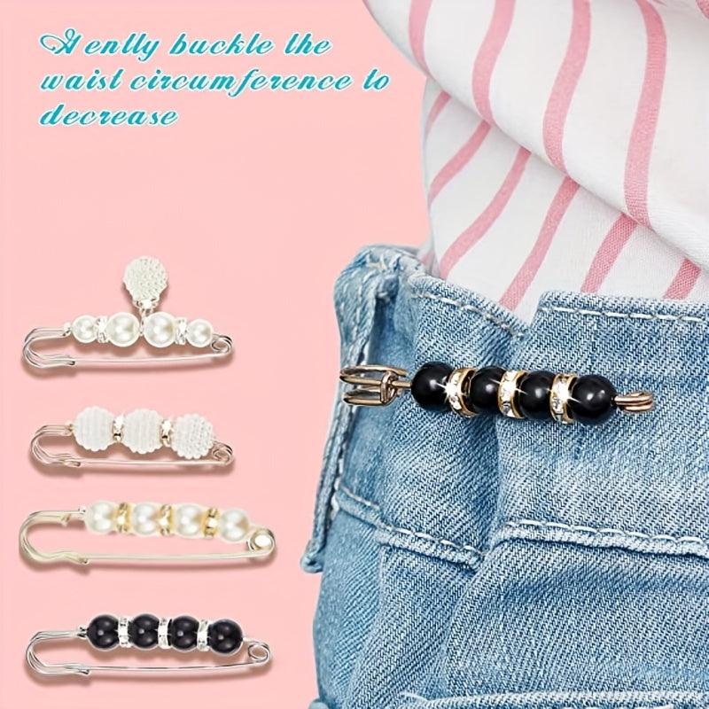 4pcs Faux Pearl Brooches Pins Sweater Shawl Clip