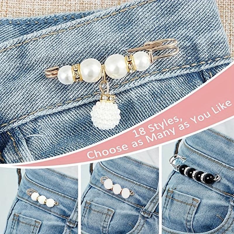 4pcs Faux Pearl Brooches Pins Sweater Shawl Clip