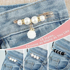 4pcs Faux Pearl Brooches Pins Sweater Shawl Clip