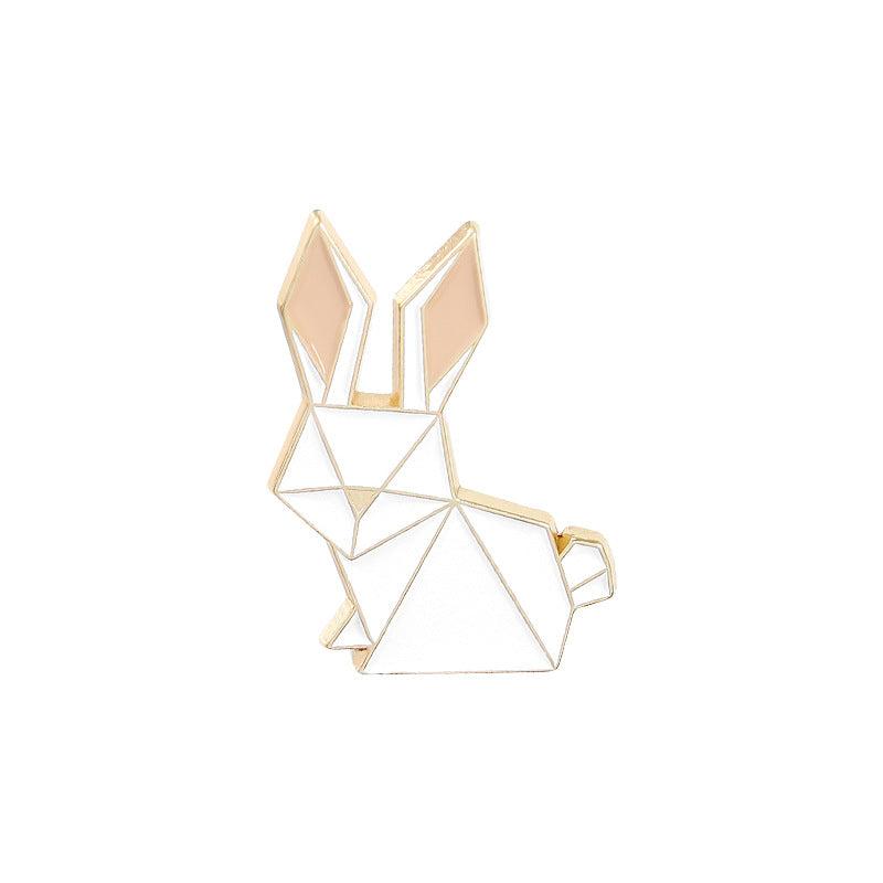 Animal Alloy Pins Set - Fox Mouse Panda Rabbit Cowboy
