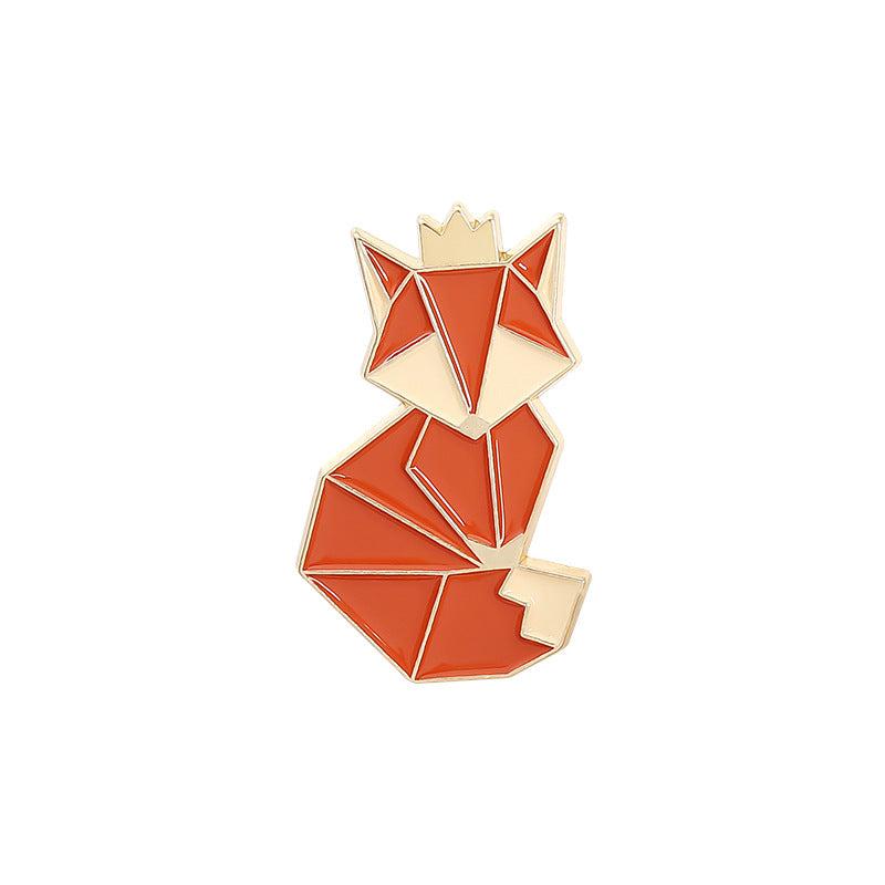 Animal Alloy Pins Set - Fox Mouse Panda Rabbit Cowboy
