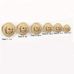10pcs Metal Lion Sewing Buttons for Shirt Coat Suit