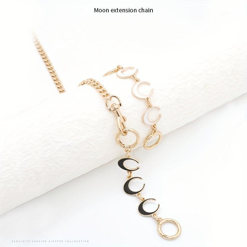 Metallic Chain Bag with Moon Design