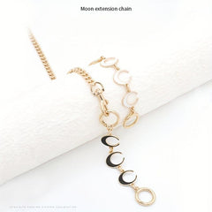 Metallic Chain Bag with Moon Design