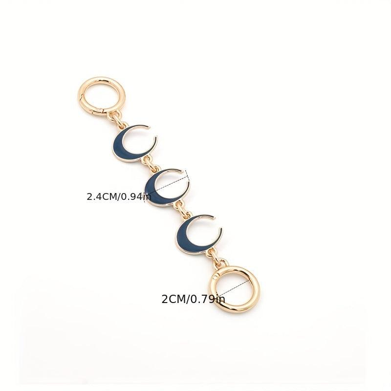 Metallic Chain Bag with Moon Design