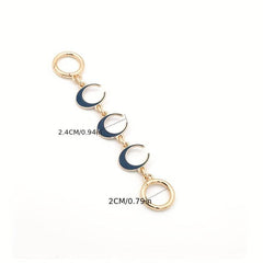Metallic Chain Bag with Moon Design