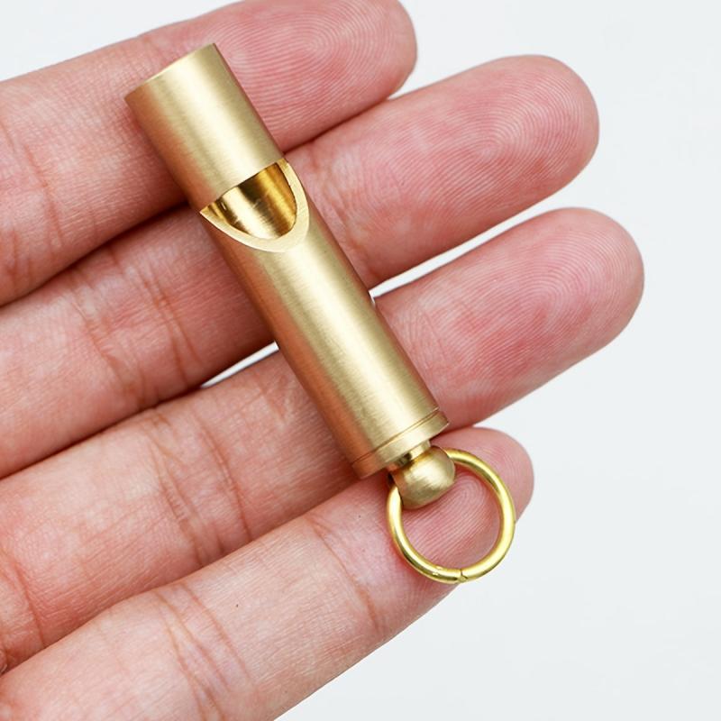 Men's Brass Survival Whistle Keychain Pendant