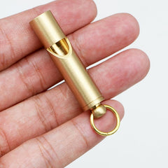 Men's Brass Survival Whistle Keychain Pendant