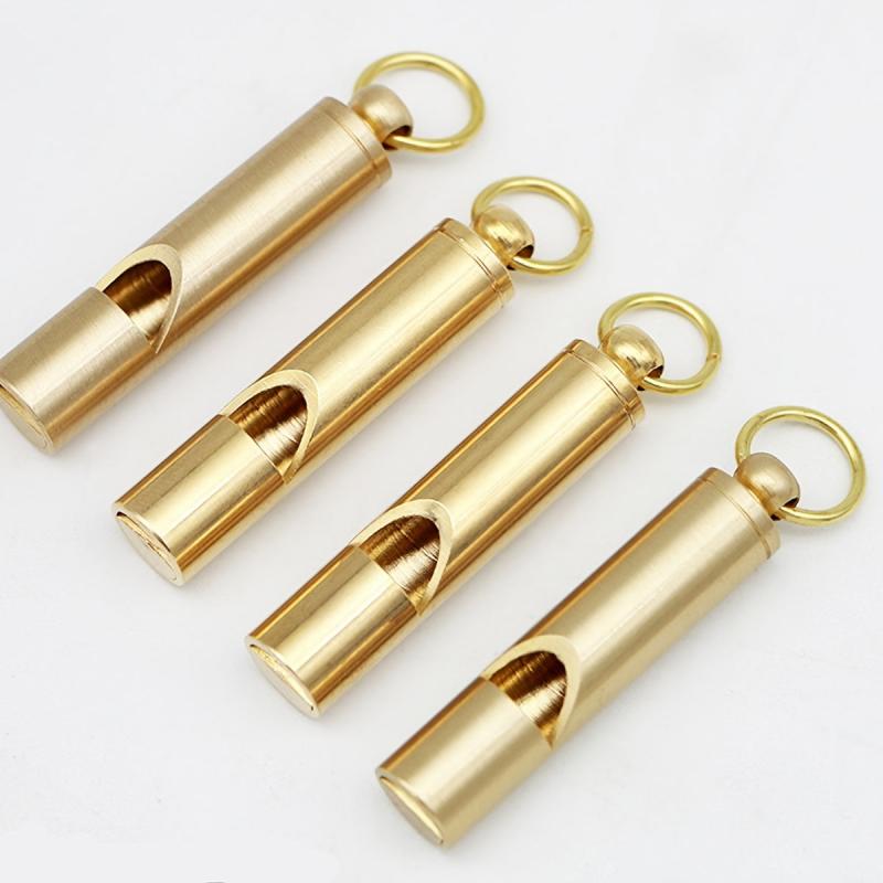 Men's Brass Survival Whistle Keychain Pendant