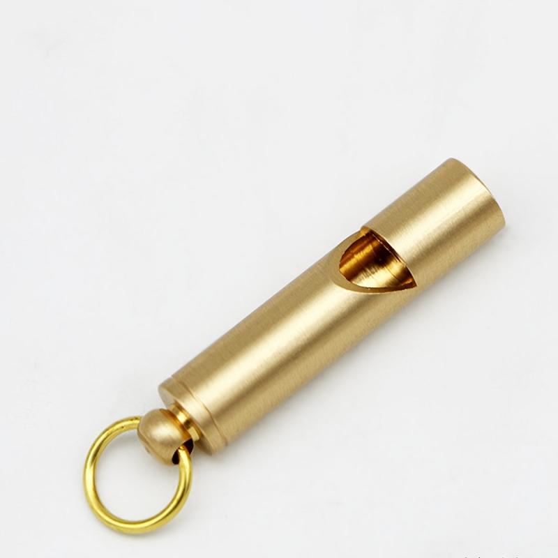 Men's Brass Survival Whistle Keychain Pendant