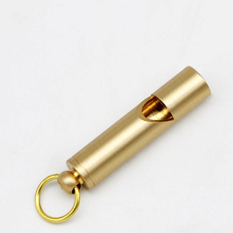 Men's Brass Survival Whistle Keychain Pendant