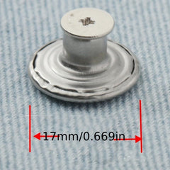 10 Bronze Denim Buttons Set with Cross Design and Screwdriver