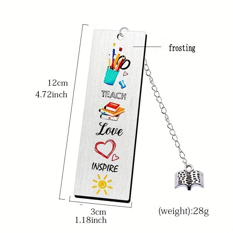 1PC Stainless Steel Print Bookmark Teacher's Gift