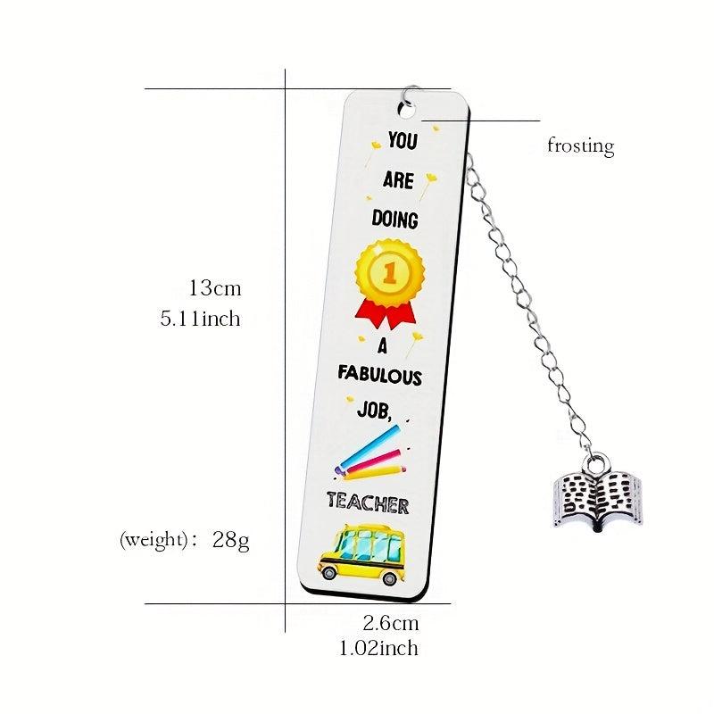 1PC Stainless Steel Print Bookmark Teacher's Gift
