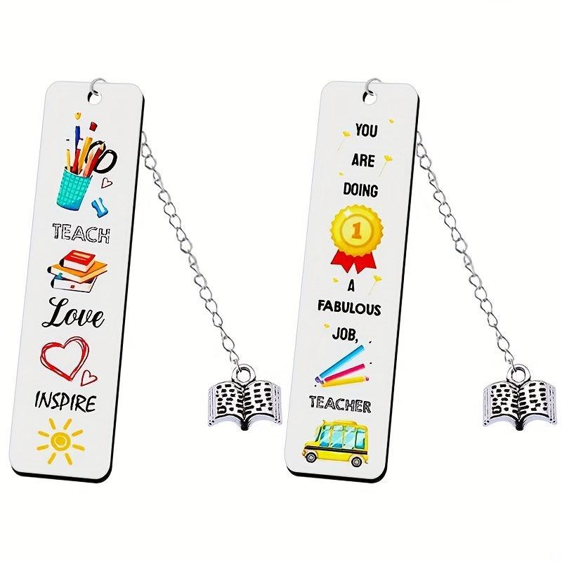 1PC Stainless Steel Print Bookmark Teacher's Gift