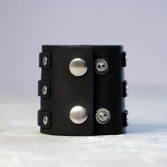 Men's Leather Wrist Guard Wide Square Buckle