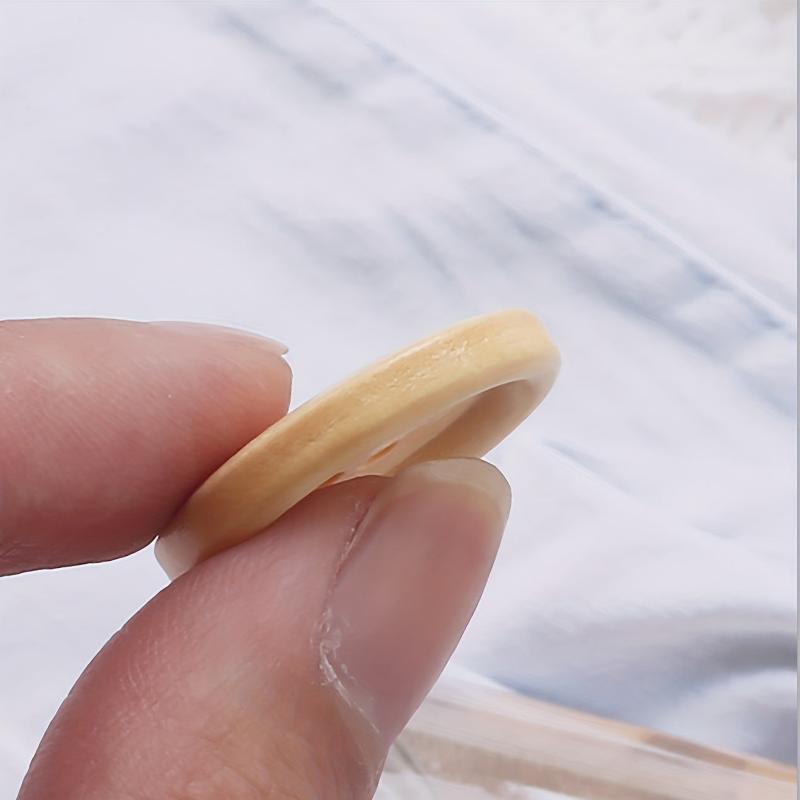 5pcs Natural Wooden Buckle Four Eyed Wooden Button DIY Clothing Accessories