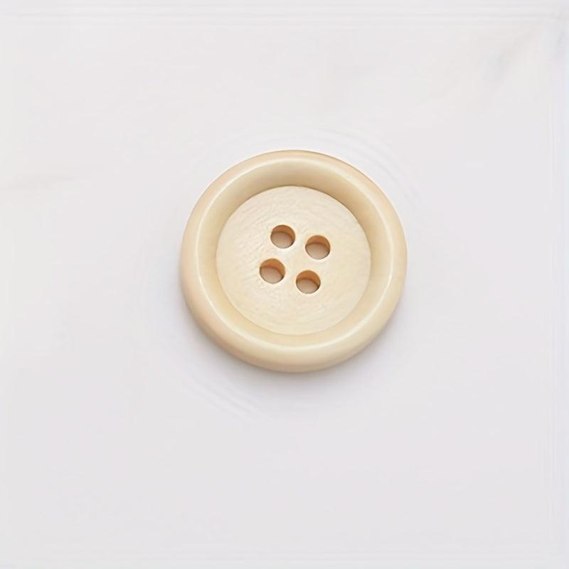 5pcs Natural Wooden Buckle Four Eyed Wooden Button DIY Clothing Accessories
