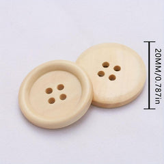 5pcs Natural Wooden Buckle Four Eyed Wooden Button DIY Clothing Accessories