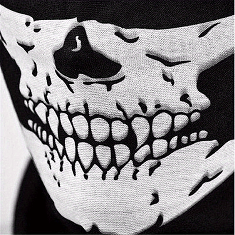 Skull Print Face Mask Windproof Dustproof Outdoor Riding Hood