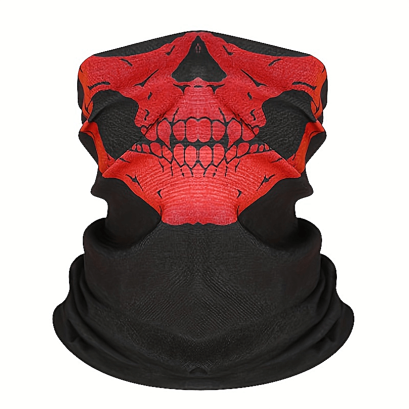 Skull Print Face Mask Windproof Dustproof Outdoor Riding Hood