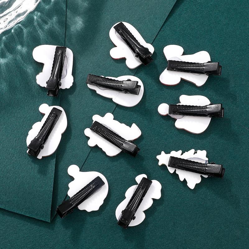 10pcs Christmas Tree & Snowman Decor Hair Clip