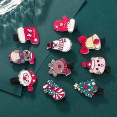 10pcs Christmas Tree & Snowman Decor Hair Clip