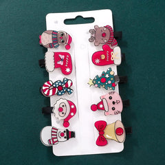 10pcs Christmas Tree & Snowman Decor Hair Clip