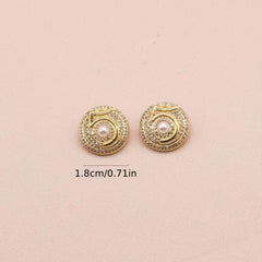 4pcs Zinc Alloy Buttons Faux Diamonds Faux Pearl Number 5 Sewing Buttons