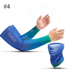 Men's Cooling Face Scarf Set - Sun Protection, Arm Sleeves, Gloves