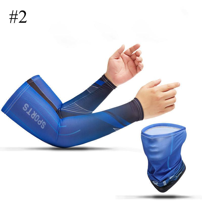 Men's Cooling Face Scarf Set - Sun Protection, Arm Sleeves, Gloves