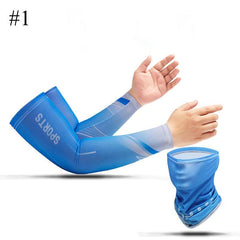 Men's Cooling Face Scarf Set - Sun Protection, Arm Sleeves, Gloves
