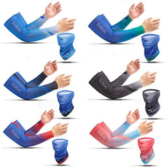 Men's Cooling Face Scarf Set - Sun Protection, Arm Sleeves, Gloves